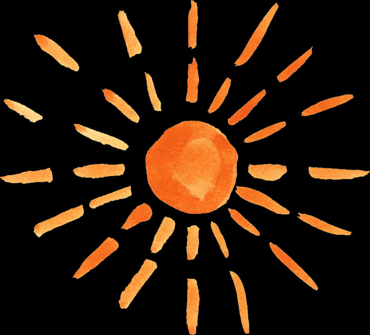 Abstract Orange Sun Illustration PNG image