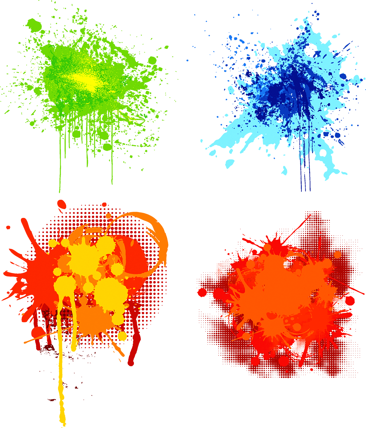 Abstract Paint Splatter Effects PNG image