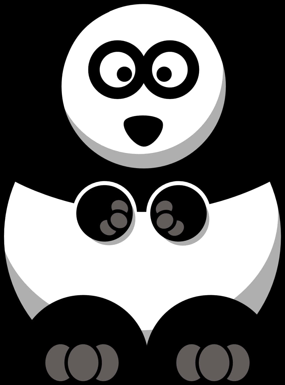 Abstract Panda Graphic PNG image