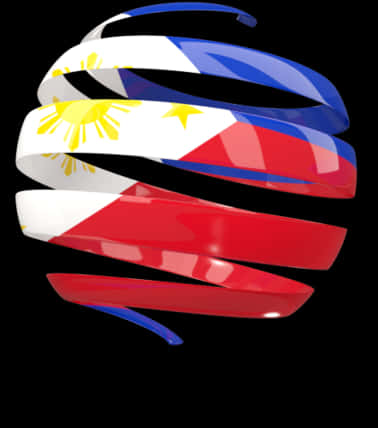 Abstract Philippine Flag Ribbon Design PNG image