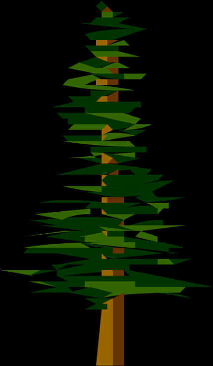 Abstract Pine Tree Vector Art PNG image