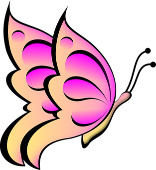 Abstract Pink Butterfly Graphic PNG image