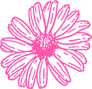 Abstract Pink Daisy Graphic PNG image