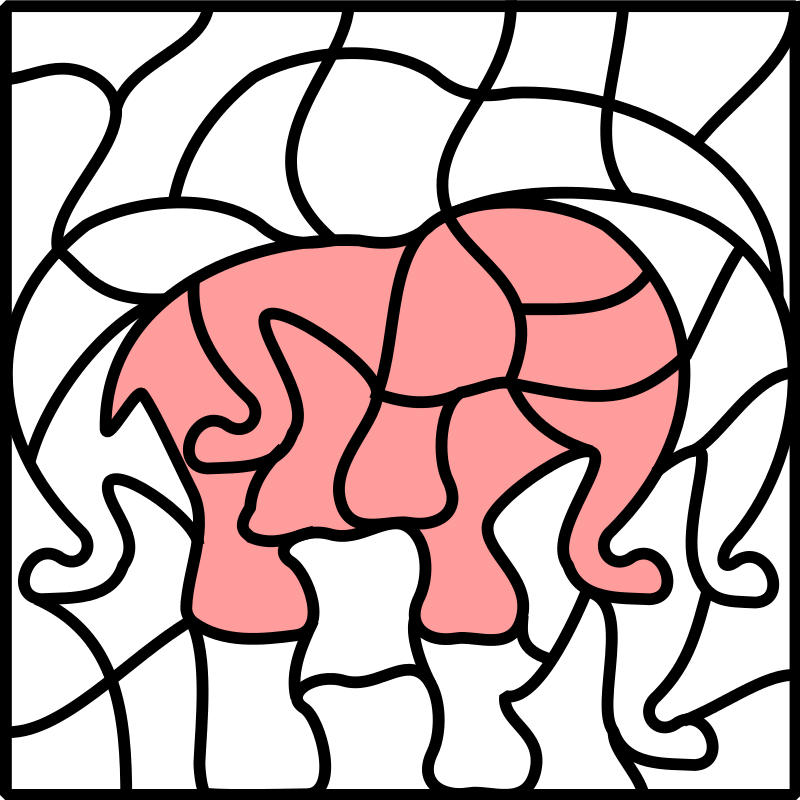 Abstract Pink Elephant Illusion PNG image
