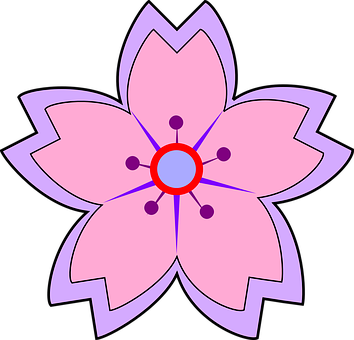 Abstract Pink Flower Illustration PNG image