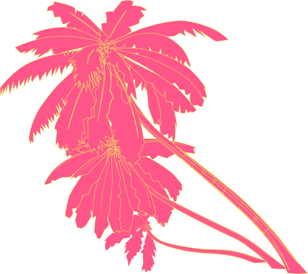 Abstract Pink Palm Leaves Illustration PNG image