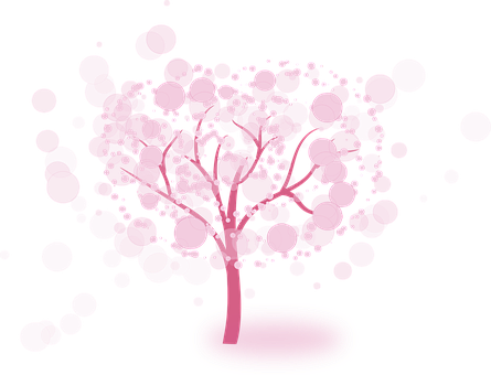 Abstract Pink Tree Artwork PNG image