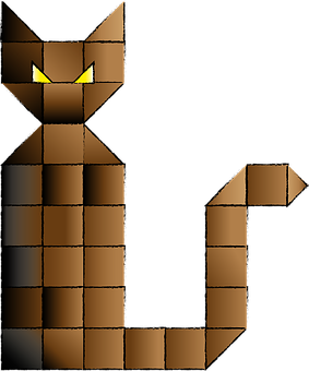 Abstract Pixel Art Cat PNG image