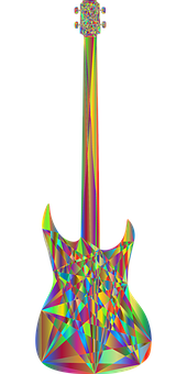 Abstract Prismatic Guitar Art PNG image