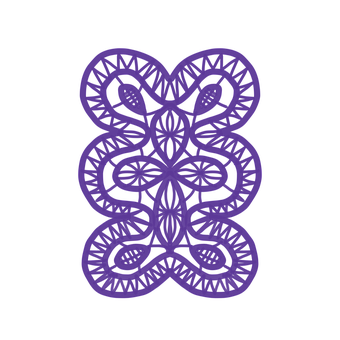 Abstract Purple Gingerbread Designon Black PNG image