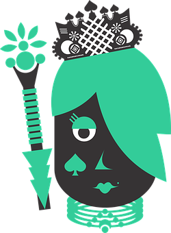 Abstract Queen Playing Card PNG image