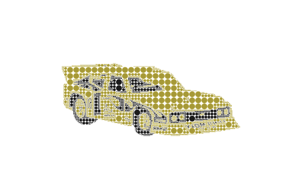 Abstract Racing Car Dot Art PNG image