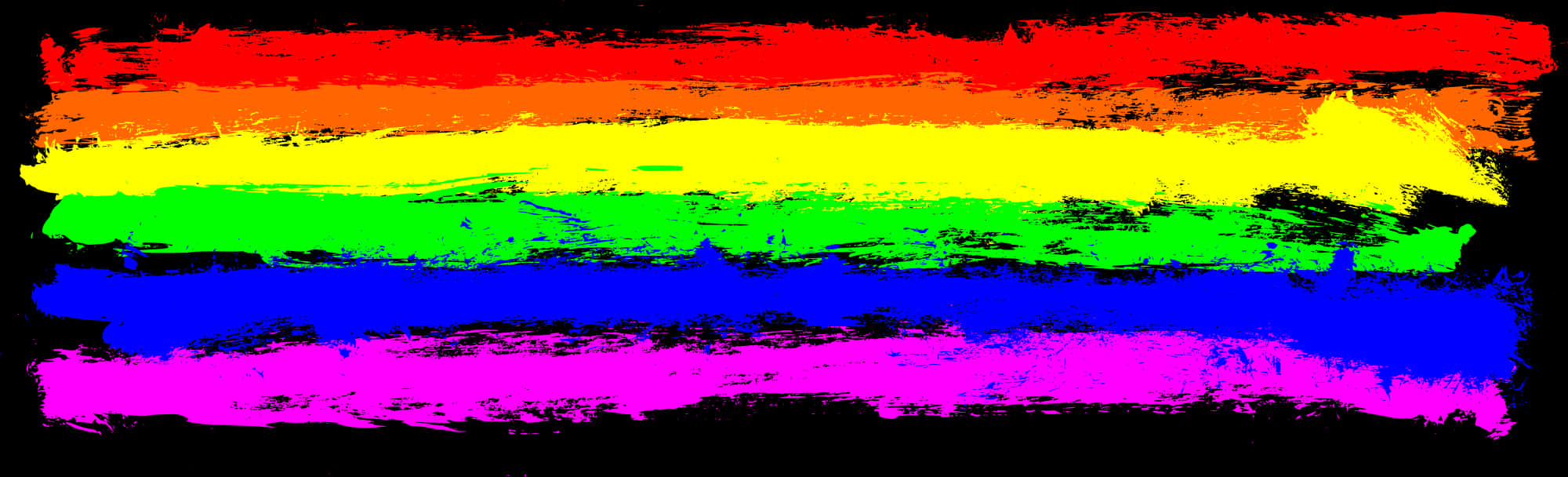 Abstract Rainbow Brushstrokes Background PNG image