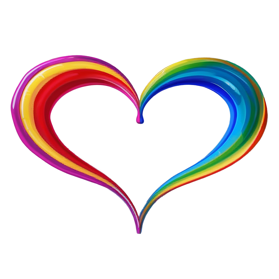 Abstract Rainbow Heart Png 18 PNG image