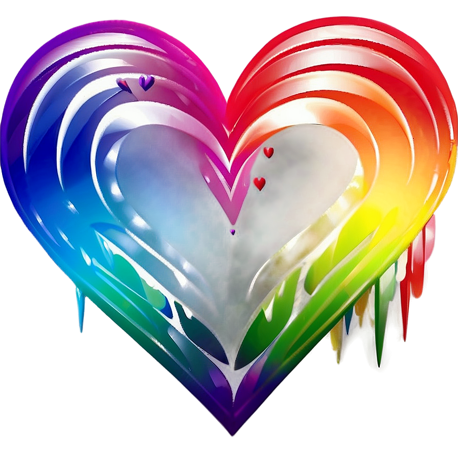 Abstract Rainbow Heart Png Qws PNG image