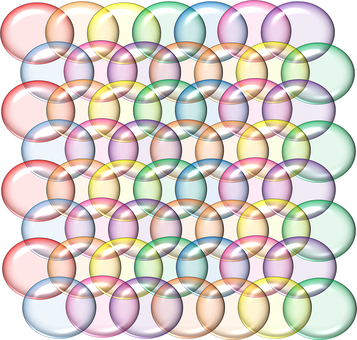 Abstract Rainbow Spheres Pattern PNG image