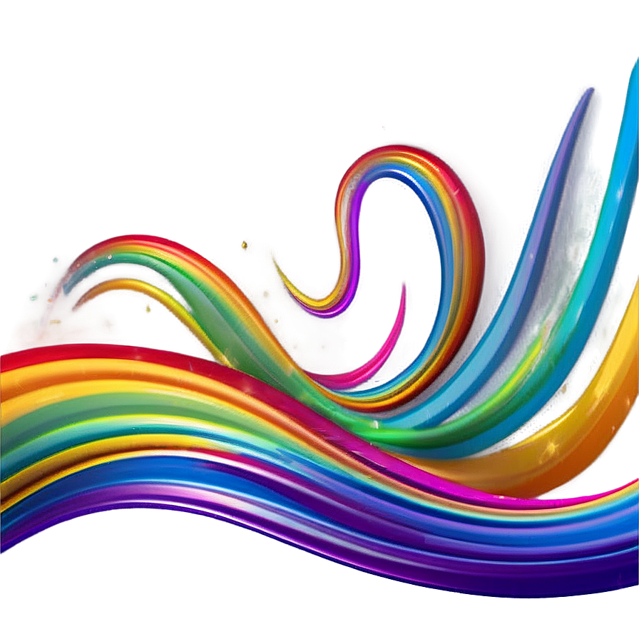 Abstract Rainbow Wavy Lines Png 06212024 PNG image