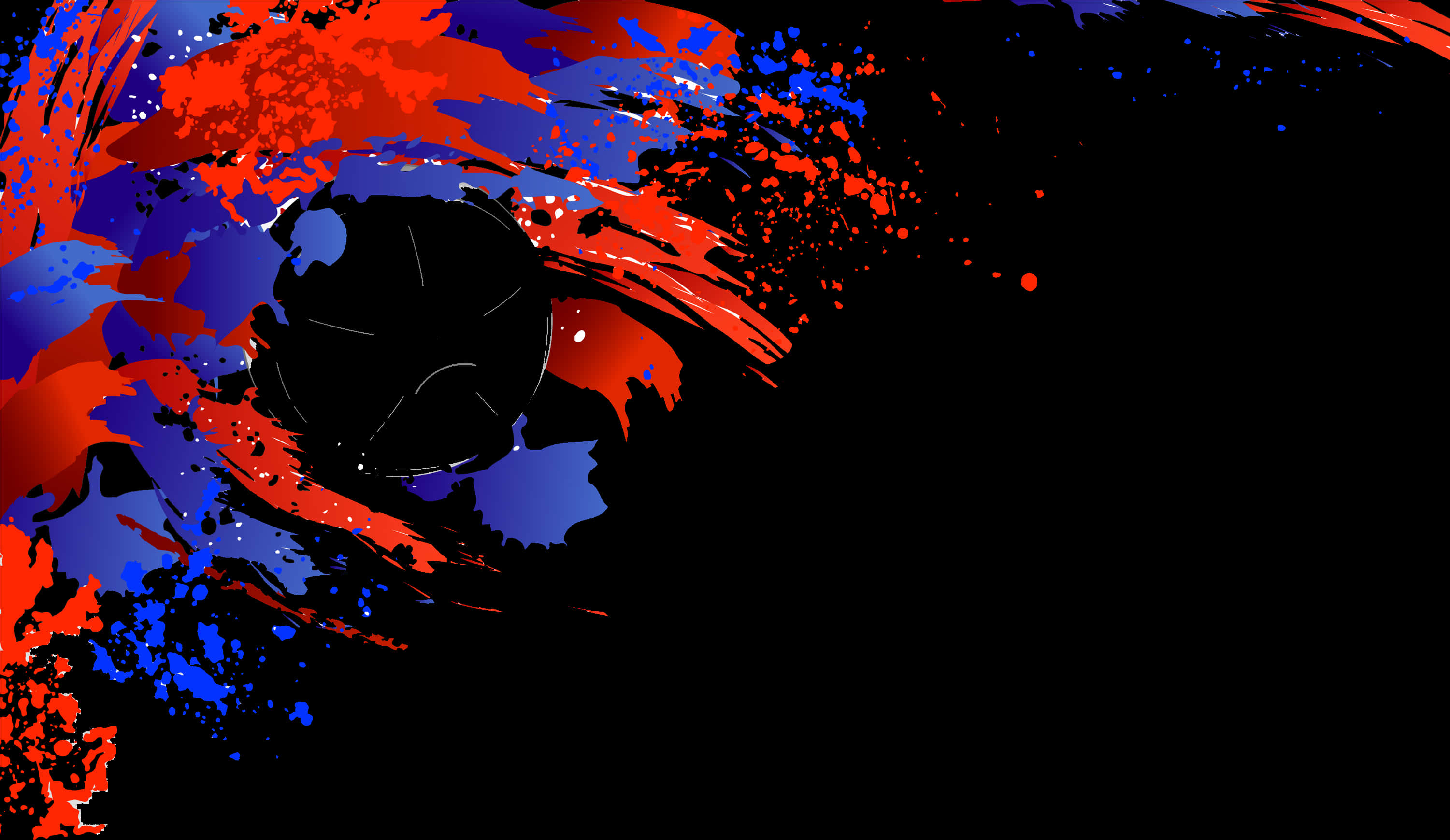 Abstract Red Blue Black Splash Art PNG image