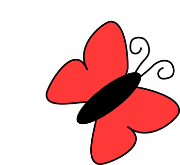 Abstract Red Butterfly Graphic PNG image