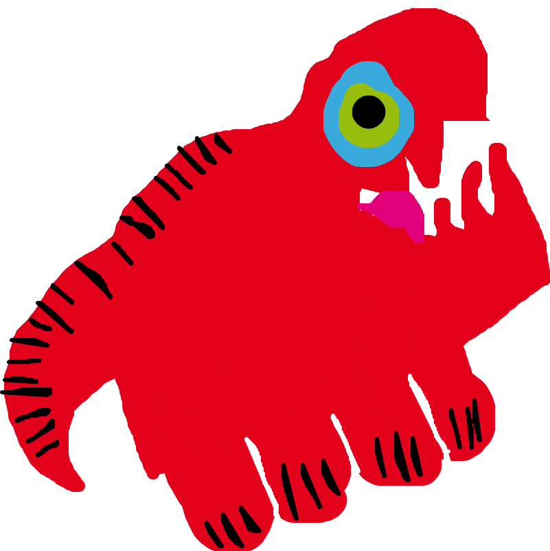 Abstract Red Creature Artwork PNG image