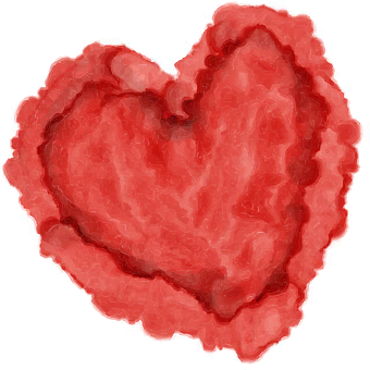 Abstract Red Heart Artwork PNG image
