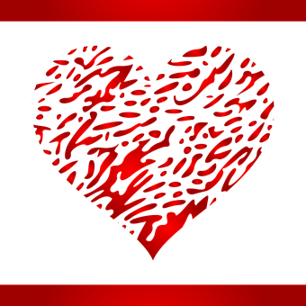Abstract Red Heart Design PNG image