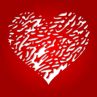 Abstract Red Heart Design PNG image