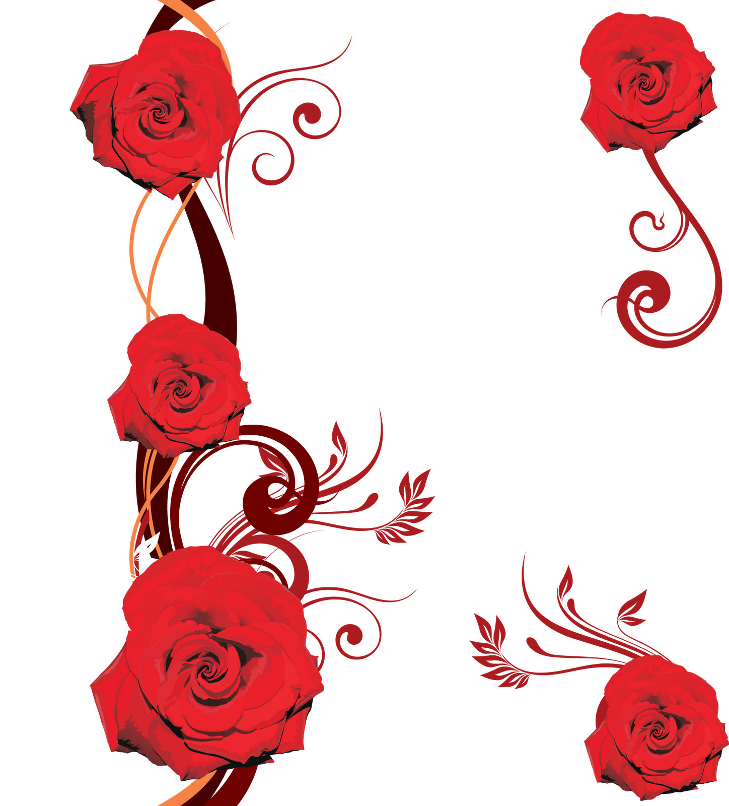 Abstract Red Roses Design PNG image