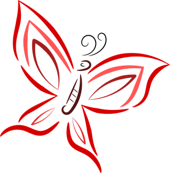 Abstract Redand Black Butterfly Graphic PNG image