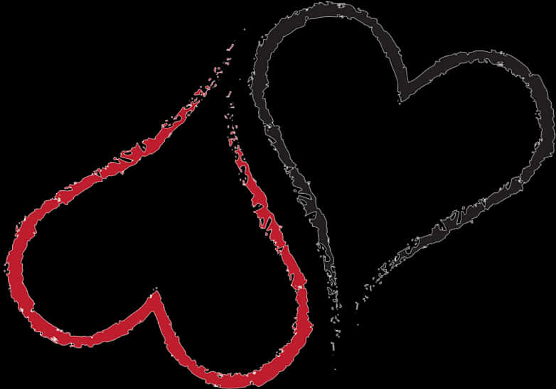 Abstract Redand Black Heart Art PNG image