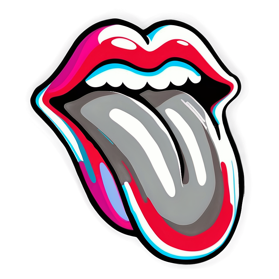 Abstract Rolling Stones Tongue Design Png 06292024 PNG image