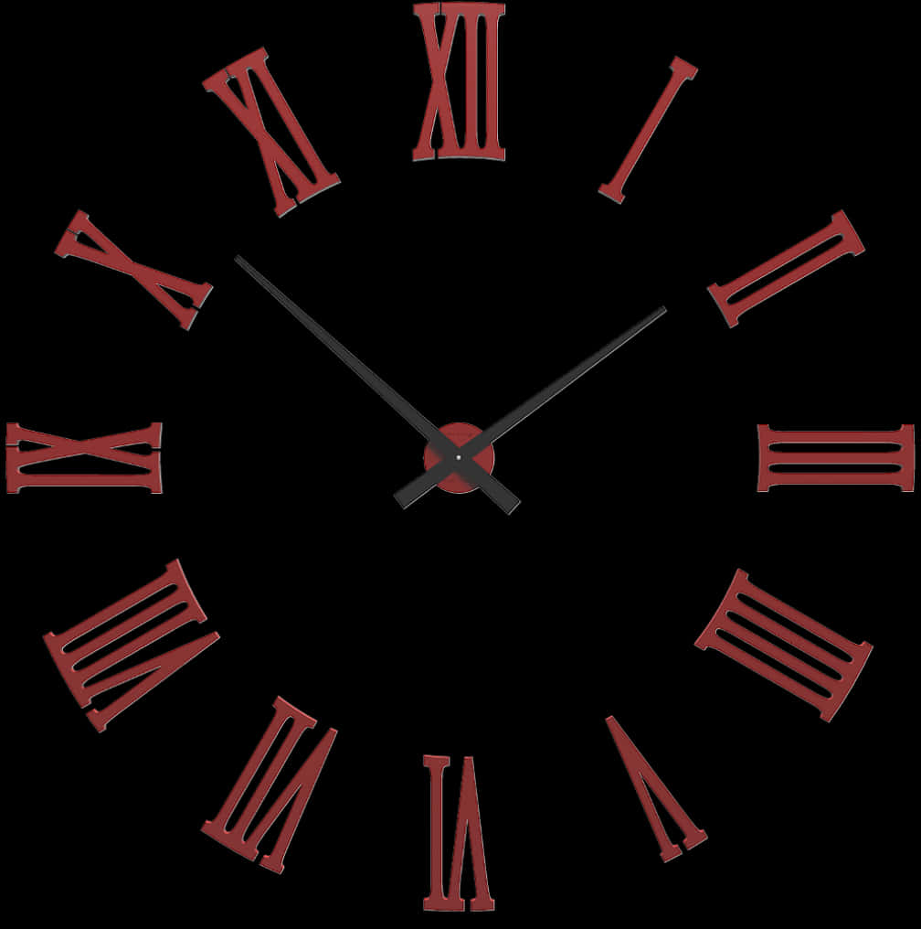 Abstract Roman Numerals Clock PNG image