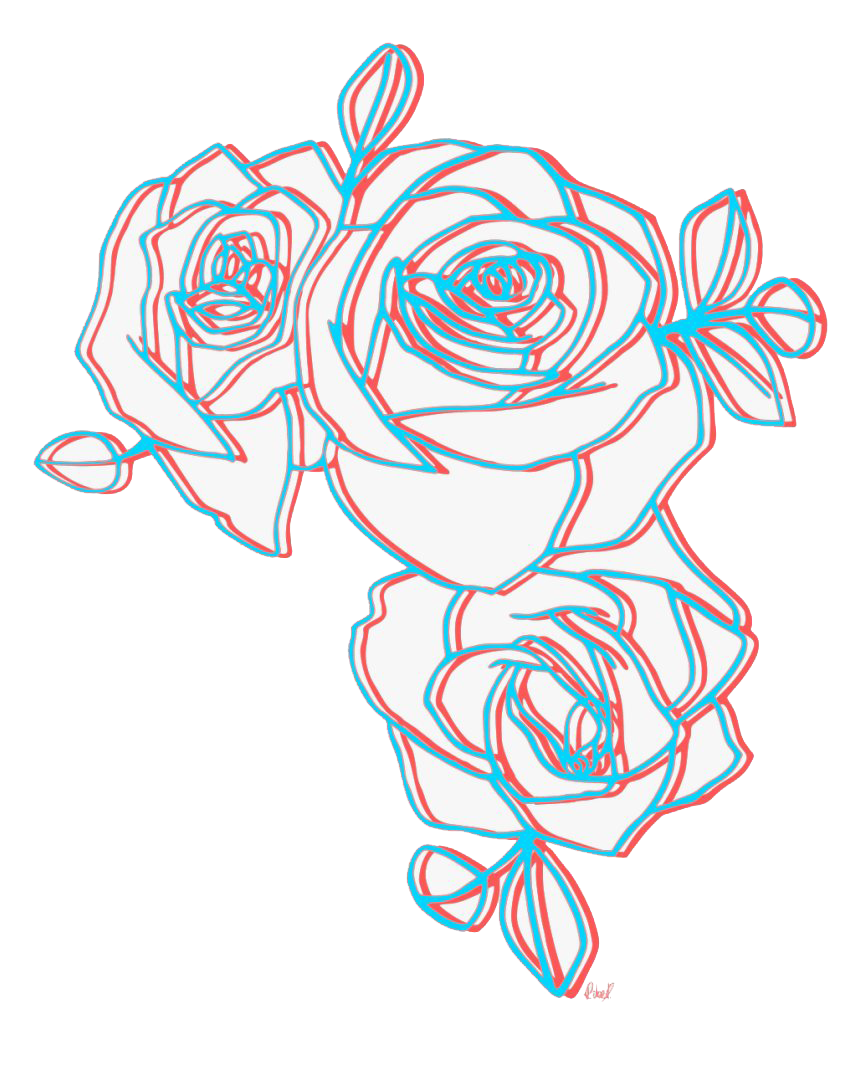 Abstract Rose Sketch Art PNG image