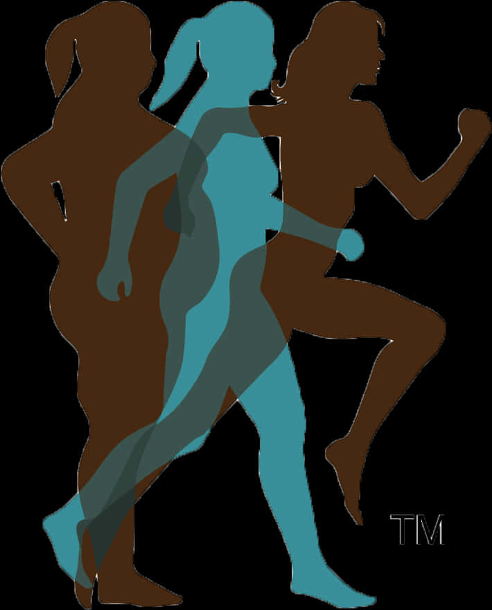 Abstract Runners Silhouette PNG image