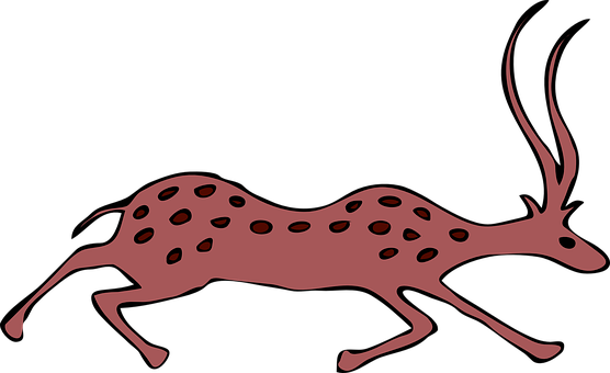 Abstract Running Deer Silhouette PNG image