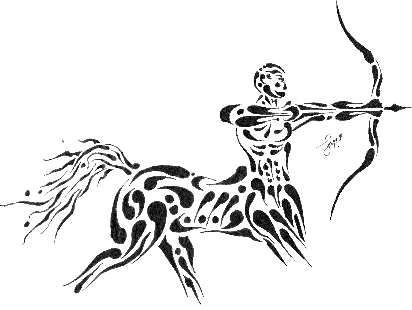 Abstract Sagittarius Archer Illustration PNG image