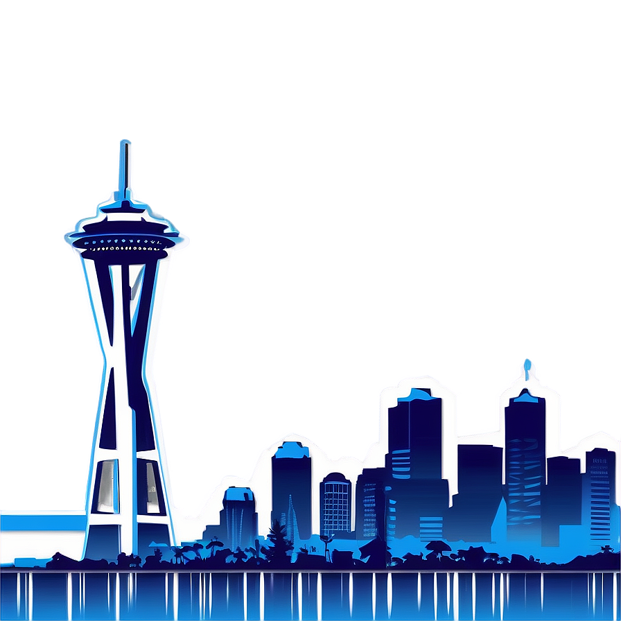 Abstract Seattle Skyline Graphic Png 16 PNG image