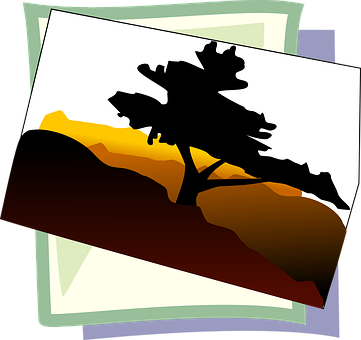 Abstract Silhouette Tree Artwork PNG image