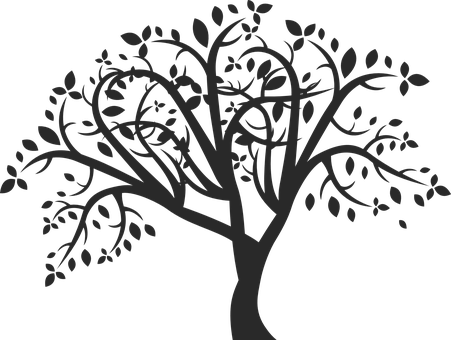 Abstract Silhouette Tree Graphic PNG image