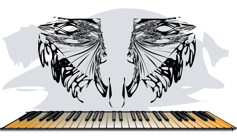 Abstract Skull Piano Keys Artwork PNG image