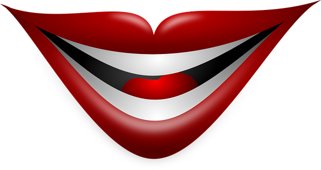 Abstract Smiling Lips Graphic PNG image