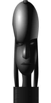 Abstract Statue Portrait Black Background PNG image