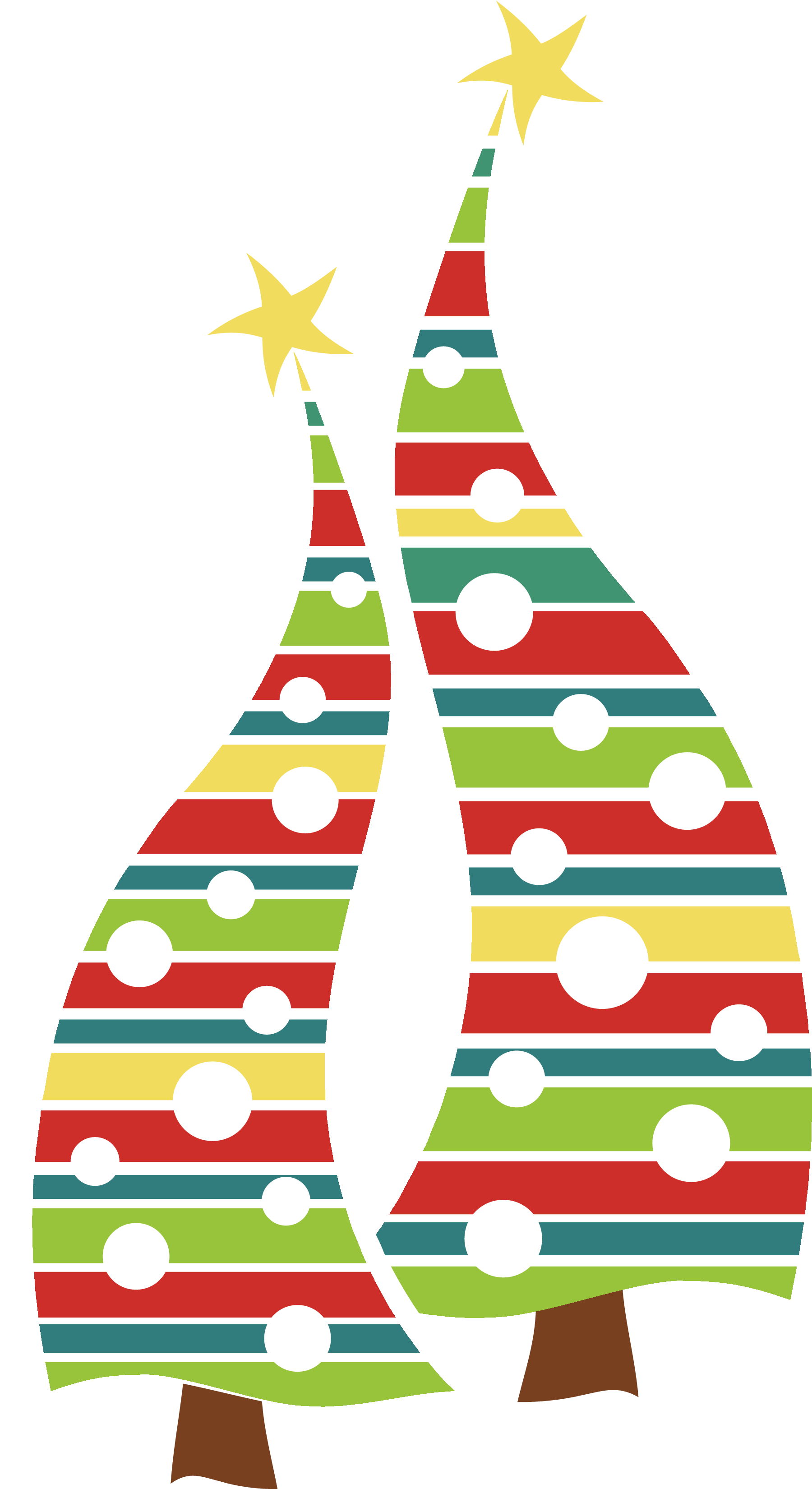 Abstract Striped Christmas Trees Clipart PNG image