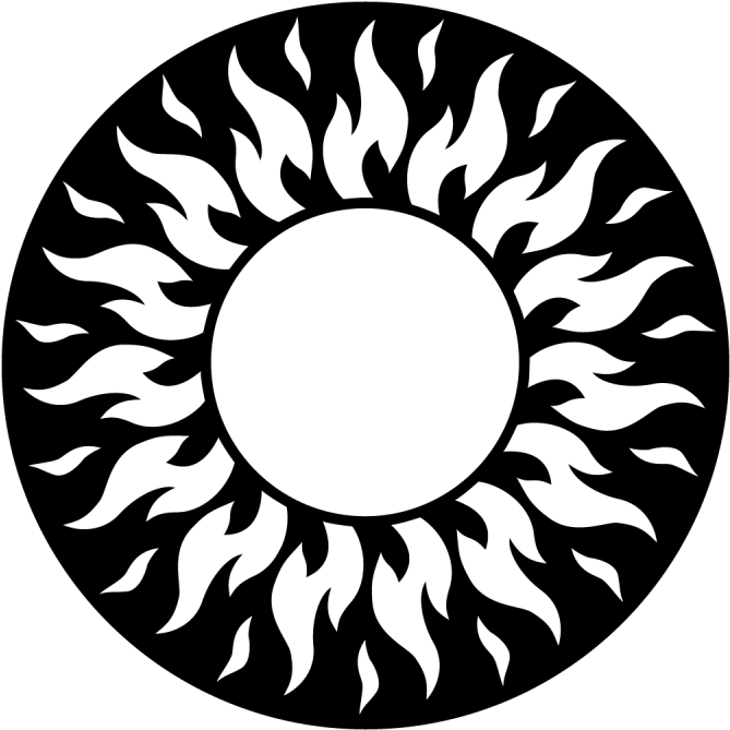 Abstract Sun Flame Design PNG image