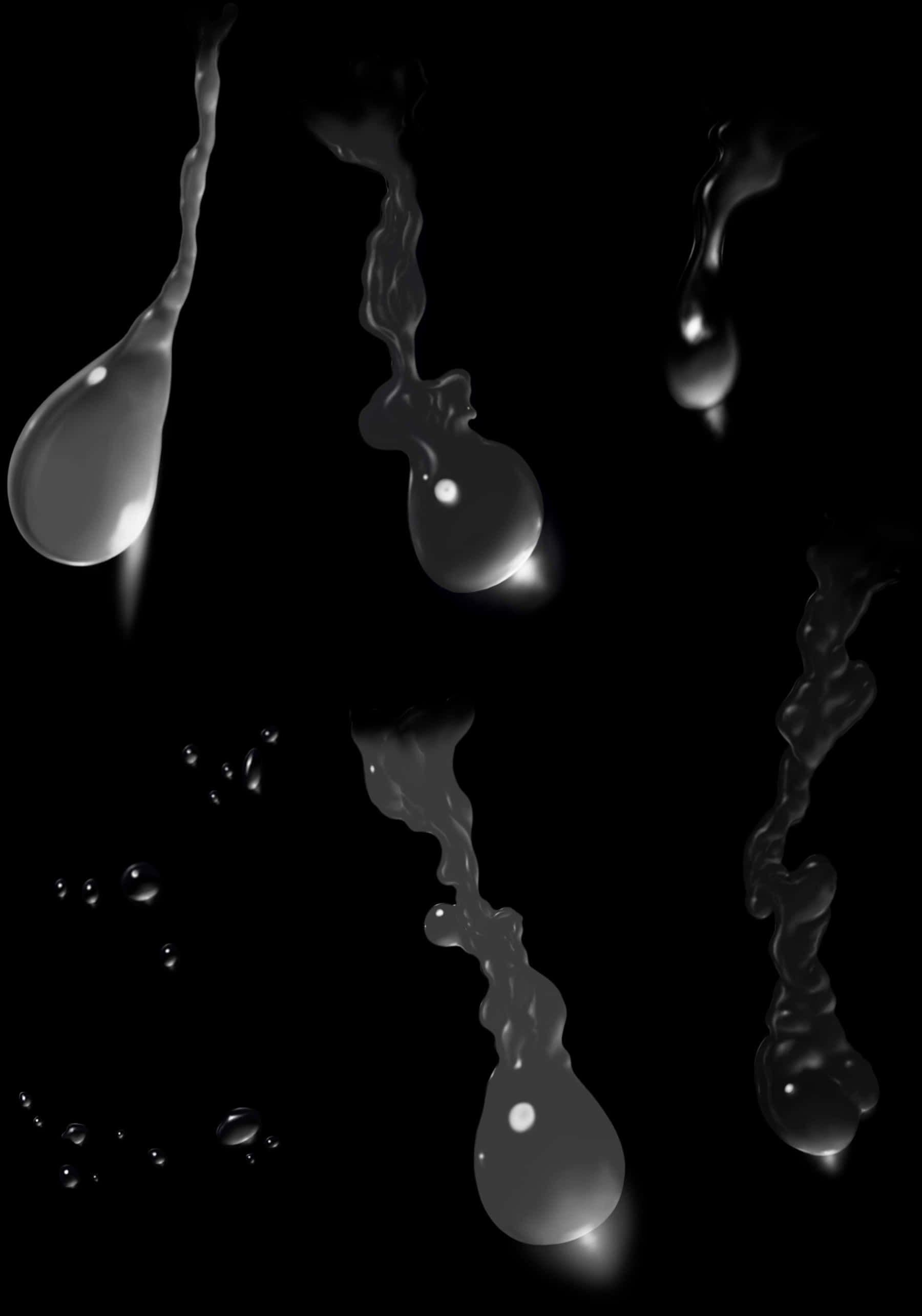 Abstract Tearsin Blackand White PNG image