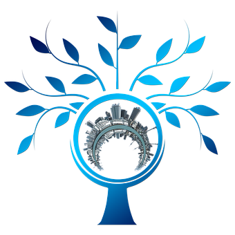 Abstract Technology Tree Concept PNG image