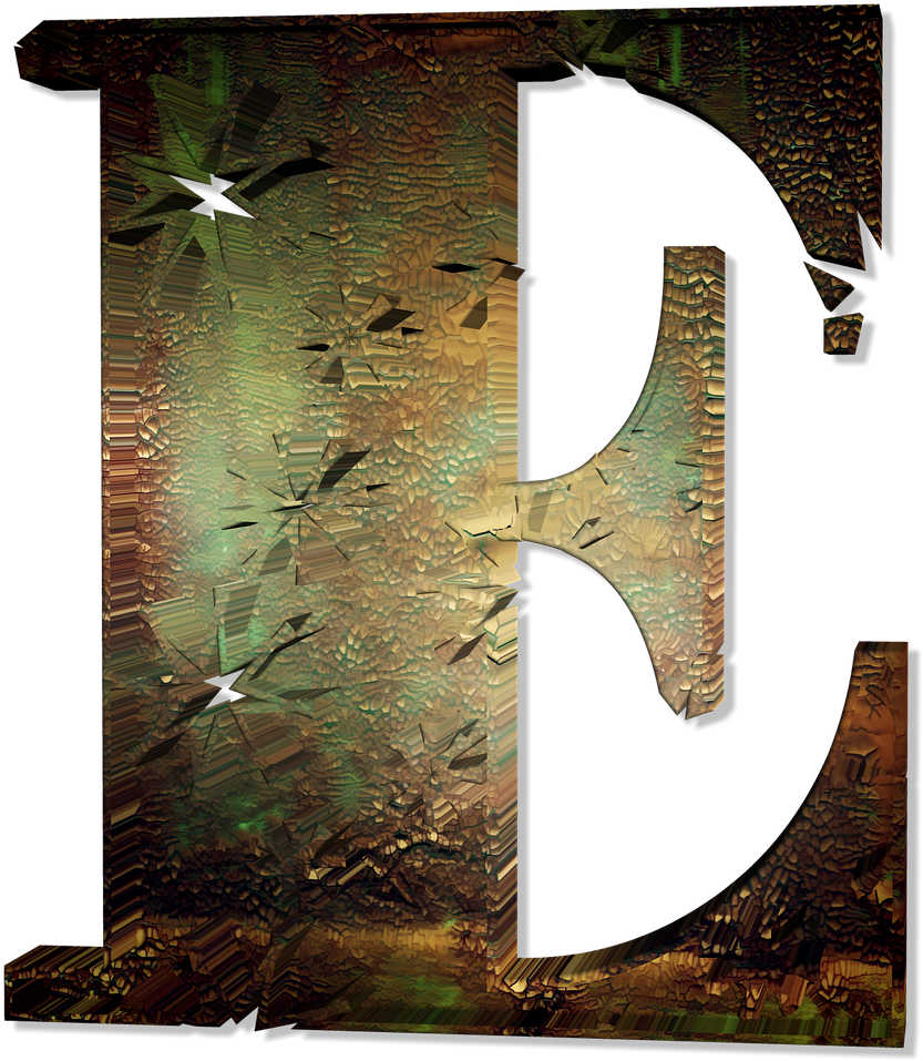 Abstract Textured Letter E PNG image