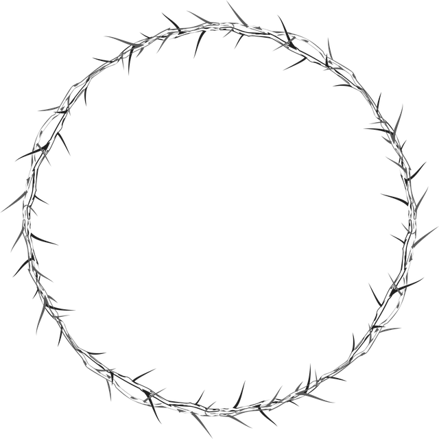 Abstract Thorny Circle Border PNG image