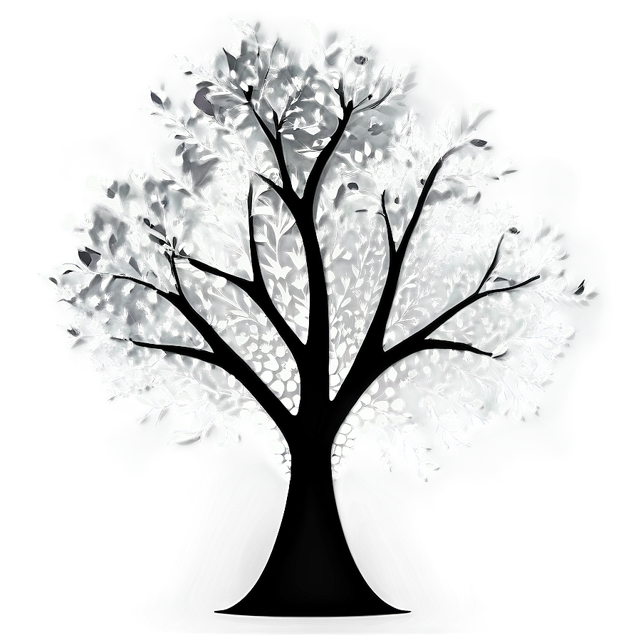 Abstract Tree Design In Black And White Png 87 PNG image