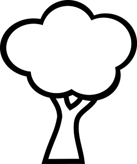 Abstract Tree Icon Blackand White PNG image